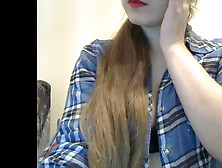 Stunning Lengthy Haired Hairplay,  Striptease And Brushing