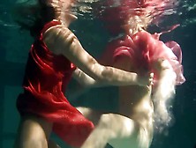 Hot Russian Lesbian Girls Swimming In The Pool