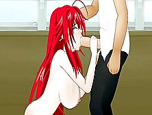 Shy And Busty Anime Redhead Deepthroating Huge Rod