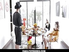 Familystrokes - Horny Step Each Other For Thanksgiving