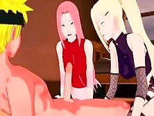 Naruto Shippuden - Naruto Fucks Sakura Haruno And Ino