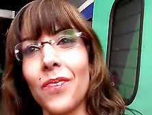 French Milf With Glasses Picked Up From Train For Her First Big Cock Anal Video Tape