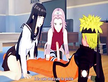 Naruto Fuck Hinata And Sakura Tight Snatch Threesome Creampied