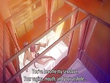 Slutty Anime Slave Is Tied Up,  Ball Gagged,  Blindfolded Till Huge Cumshots