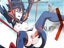 Sexy Ryoko Matoi Got Fastened Up And Stuffed With Senketsu's Tentacles,  Until That Babe Started Screaming