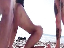 Russian Guys On The Beach Fucked A Young Whore In The Ass With Dp