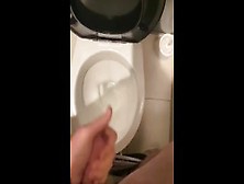 Wanking In Gym Toilets Again With Big Cumshot Nearly Got Caught