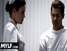 Mylf - Long Melons Nurse Ratched Takes Off Her Uniform And Fucks Patient On The Doctors Table