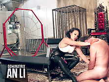 Violent Asian Domme Pegs And Ballbusts Slave
