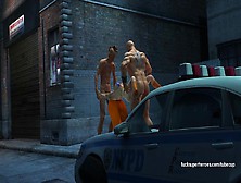 Super Chick Gets Gang Banged In A Back Alley