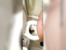 Amateur Brunette Wife Fills The Toilet With Huge Poop