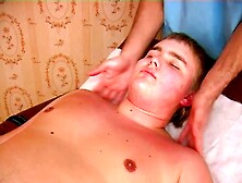 Fat Russian Puppy Boy Gets A Massage