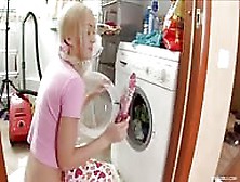 Washing Her Anal Dildo