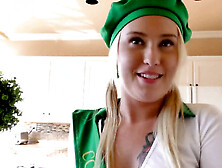 A Blonde Cosplaying As A Girl Scout Gets Slammed Doggy Style Until Getting A Cumshot
