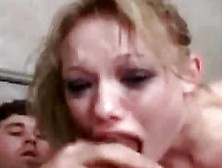 She's Gagging On His Cock And Her Makeup Is Running