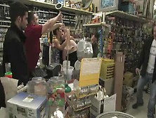 Hot Redhead Gets Publicly Fucked And Fondled In A Hardware Store