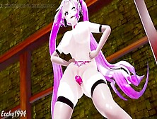 Sexy Mmd R-18 Bass Knight Featuring The Voluptuous And Naked Version Of Thicc Miku - Ecchy1994 - Blonde Hair Color Edit By Smixi