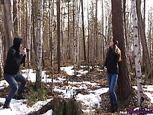 Student Blowjob And Fucking With Photographer In The Forest