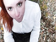 Red Haired Schoolgirl Blown And Screwed Into The Woods