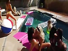 Great Group Analhole Fun By The Pool