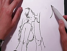 Adult Drawing Of A Lady Giving A Oral Sex
