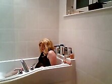 Black Lacy Gown In The Bath
