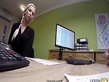 Loan4K.  Smart Young Chick Comes To Loan Office With Shaved Pussy