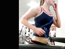 Ash-Blonde Whore Sweats On The Treadmill