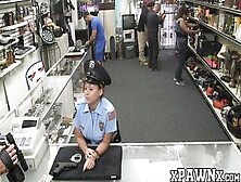 Slutty Policewoman Fucks With Pawnbroker For Extra Money