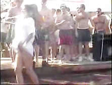 Sexy Girl Dancing And Baring Off Her Tits In The Crowd