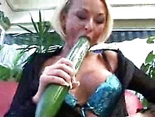 Cucumbers And Bottles In Ass And Pussy
