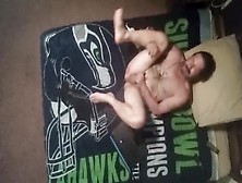 Seahawk Fan Masturbating On My Bed With Ceiling Cam.