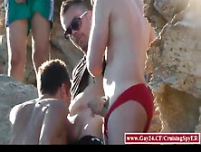 Threesome In The Gay Nudist Beach