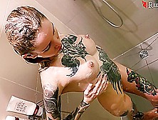 Pretty Girl Fucks Herself With A Rubber Cock In The Shower On Camera