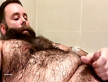 Muscular Hairy Daddy Teddy Wilder Pleasures Himself In The Bathtub And Flaunts His Massive Testicles