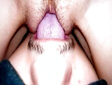 The Ex-Wife Moans From Cunnilingus,  Close-Up,  Sitting On Her Face With A Wet Cunt.