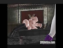 3D Animated Chick Squirts Over Guy