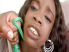 Dirty Black Chick With Huge Tits Wraps Her Lips Around A Cock Then Fucks