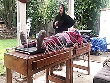 Wool Mohair Layers Of Sweaters On A Bondage Table