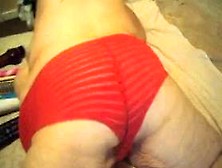 Sexy Red Panties And Showing Off Ass