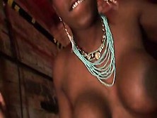Glam Big Boobed African Goddess Blows And Ride