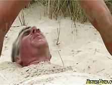 Mistress Vixen Pee On Slave Public Beach