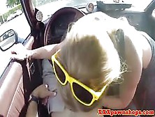 Sleazy Blonde Makes Out With A Pawn Broker To Get A New Car