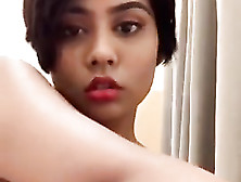Cherub-Faced Indian Teen Massages Big,  Sexy Boobs