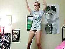 Dancing And Showing Off On A Webcam