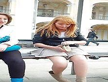 Up Skirt Video Of A Cute Redhead In Pantyhose