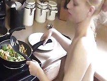 Sweet Flat Chested Blondie Emi Clear Cooks Something For You Naked!