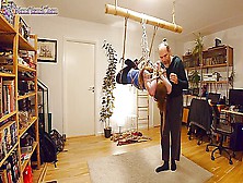 Girl In Shibari Session Suspension With 3 Transitions!