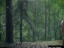 Petite Girl Fucks Herself Hard In The Forest