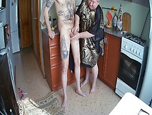 Milf Jerks Off My Dick In The Kitchen Before Lunch